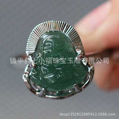 玻璃笑佛戒指AF-017 传统寓意与现代工艺的巧妙结合